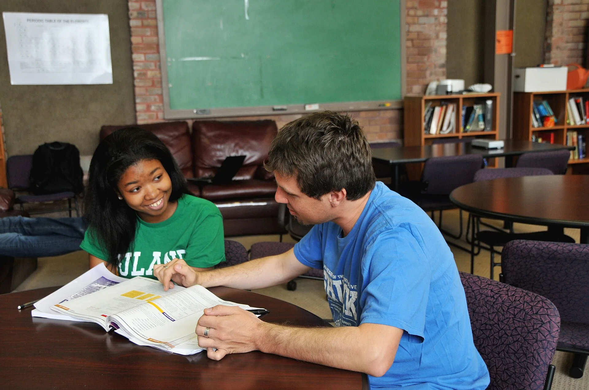 Brittany Robinson gets tutored by Rollie Berbe in Spanish at the Tutoring Center. How California testing seasons drive tutoring center cash flow