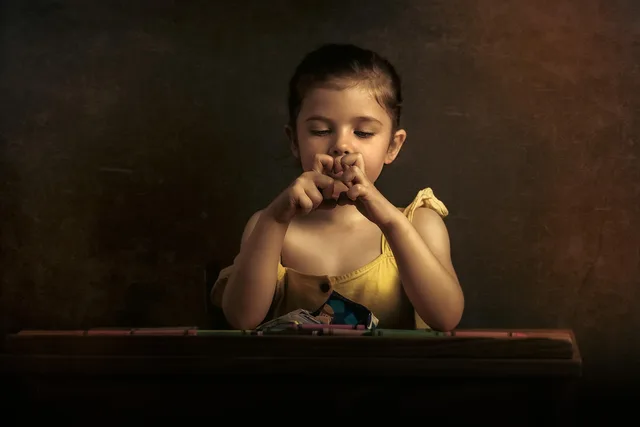 little girl, portrait, school desk, classroom, child, kid. The startup budget for a tutoring center and the ways to finance it for first-year owners