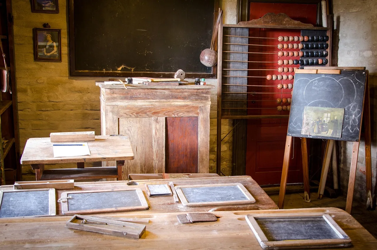 antique, classroom, desk, school, exercise book, worn, worn wood, classroom, classroom, classroom, classroom, classroom, Mejlby, Denmark. Tutoring Center Funding in Canada: What to Verify